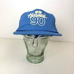 Vintage 1990's Blue Hawaii 90 Mesh Snapback Trucker Hat